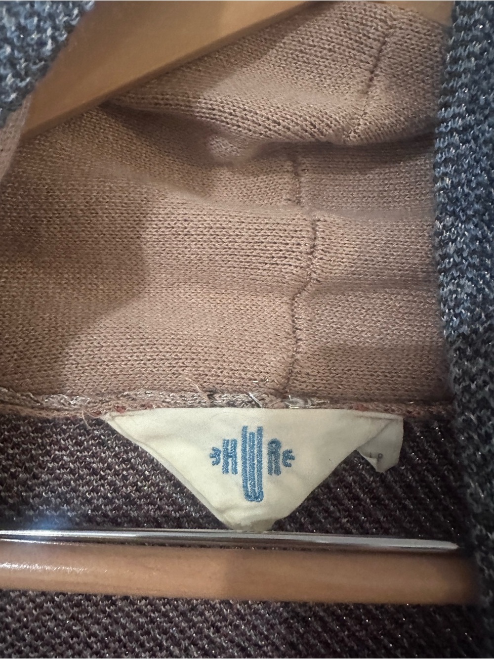 HWR Anthropologie Crane Embroidered Knit Cardigan Sweater LP Beige Blue - Picture 8 of 9